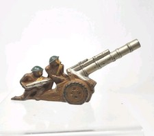 Barclay Toy Soldier B222 2 Man Crew at Mobile Cannon Howitzer Vintage Dimestore