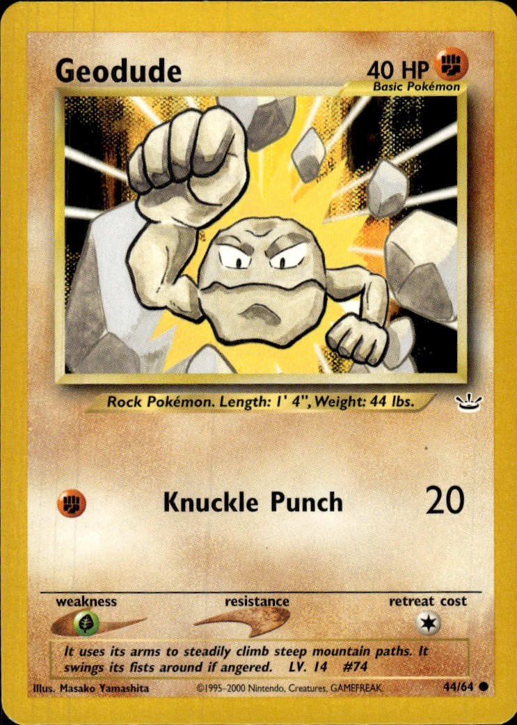Pokemon Neo Revelation #44/64 Geodude Common Lightly played D
