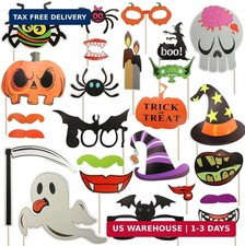 Halloween Photo Booth Props 25 Pcs, Scary Photo Props Kit
