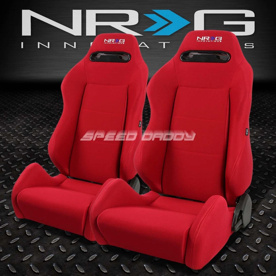 NRG TYPE-R RED RECLINABLE RACING SEATS+BRACKET FOR CIVIC EJ/EK/EH/INTEGRA DB DC Foto 2 de 4