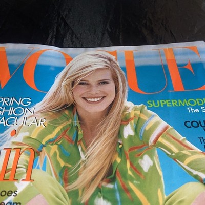 March 1996 Vogue ~ Claudia Schiffer, Shalom Harlow, Naomi Campbell ..vintage  