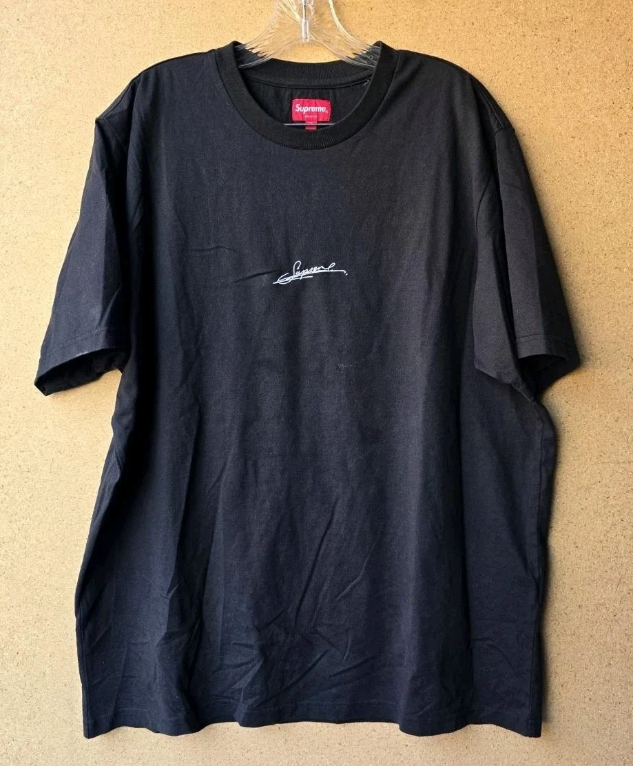 SUPREME 20SS Signature S Top T shirt manches courtes noir taille XL homme