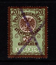 Austria 1934 20g Revenue Used / Perf 12.5 - S50265