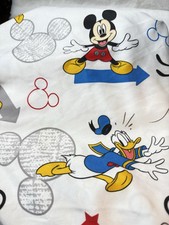 Disney Fitted Crib  Top Sheet With Mickey, Goofy  Donald Duck-100 Polyester