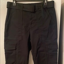 Banana Republic NWT Size 6 Black Cargo High Waist Tappered Pant Removable Belt
