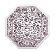 Dolls House Area Rug Traditional Octagonal Pink Floral Carpet Lge