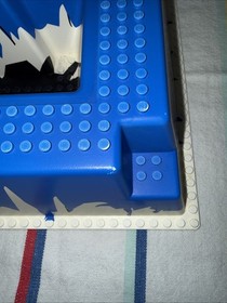 LEGO 32x32 Raised Baseplate 2552 Blue White Mountain Ice Canyon Ramp Pit 6983