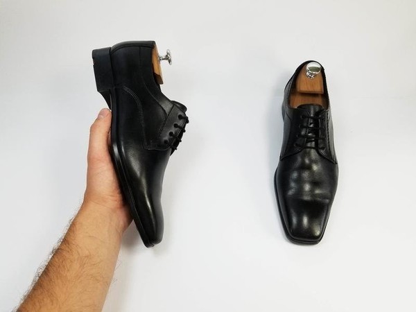 Men Lloyd Heels Black Leather 40.5 #M93E