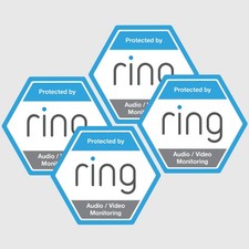 4x CCTV Ring Doorbell Stickers Home Camera Recording Security Warning Sign Decal