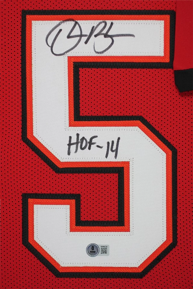 Derrick Brooks Autographed & Framed Red Tampa Bay Jersey Beckett Certified - Image 2 of 4