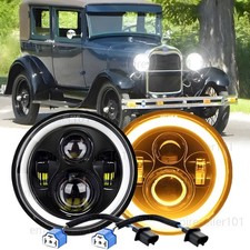 Dot 7 Inch Round Led Headlights Projector Hilo Beam Fit Ford Model A 1930 1931
