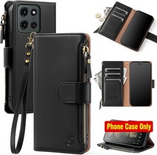 Wallet Case for Motorola Moto G 2026/2025, RFID Blocking, Card Holder, Black