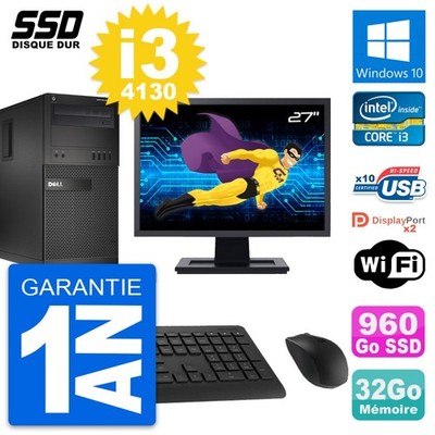 PC tour DELL XE2 MT Bildschirm 27 '' Intel i3-4130 RAM 32Go SSD 960Go Windows 10
