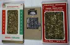 VINTAGE HOLIDAY TINSEL GARLAND. Over 50 feet. In Original Vintage Packaging.