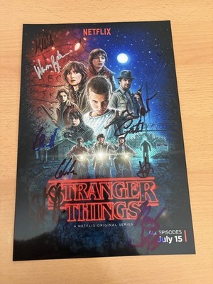 Stranger Things signiertes Autogramm Cast Winona Ryder David Harbour Noah Millie