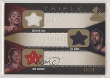 2008-09 SP Rookie Threads Triple Gold 14/15 Eric Gordon Derrick Rose OJ Mayo 7y2
