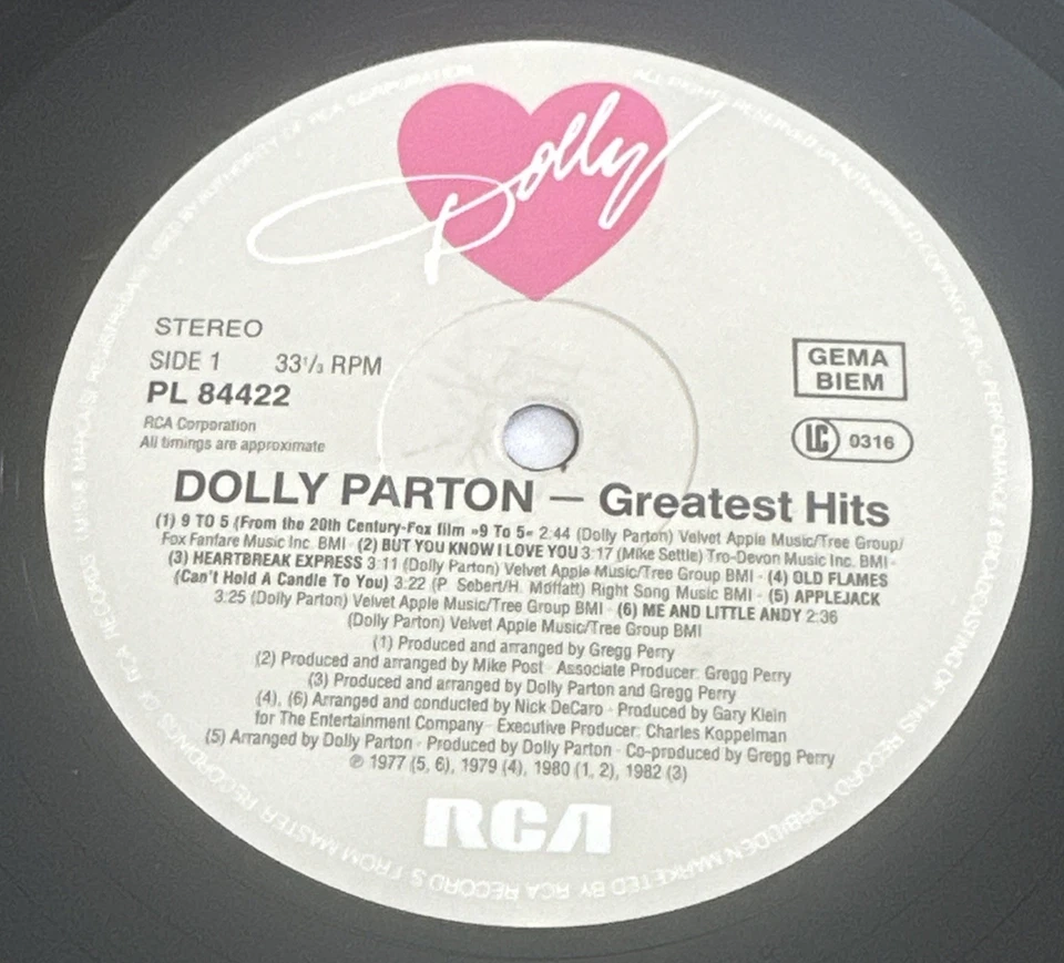 Dolly Parton Greatest Hits LP Vinyl Album PL84422 EX / VG+ - Image 4 of 4