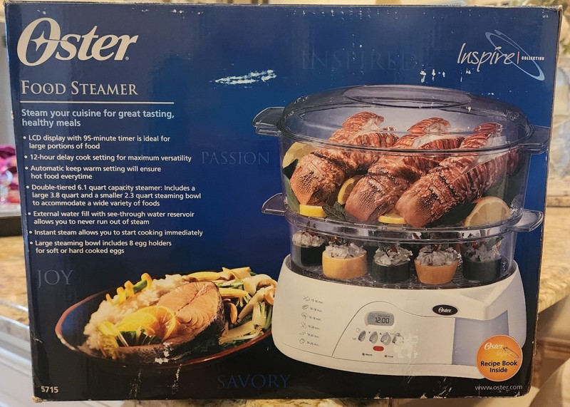 **NEW**OSTER Food Steamer MODEL 5715 W/ Double Tiered 6.1 Qt Capacity 