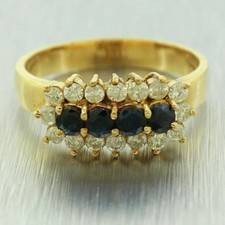 Lab Created Sapphire 3Ct Round Cut Cluster Engagement Ring 925 Sterling Silver