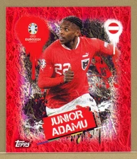 2024 Topps European Championships Swiss Red Foil Junior Adamu AUT 3
