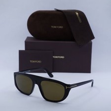 New TOM FORD FT1002 01J Shiny Black/Roviex 58-01-146 Sunglasses