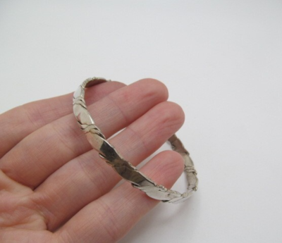 Vintage Taxco Mexico Sterling Silver 6.25mm Curve Swirl Solid