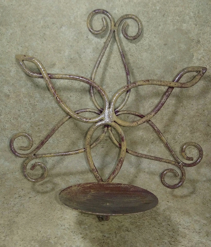 Par de arandelas de parede ornamentadas de metal estrela estilo pergaminho celta - Imagem 4 de 4