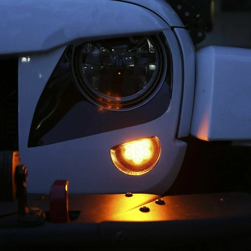 For Jeep Wrangler JK JKU 2007-2018 Front LED Turn Signal Lights Blinkers Parking - Bild 10 von 12