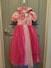 Pink Rosette Princess Costume Girls Size 6-8 Years Puffy Tulle Ball Gown Girls