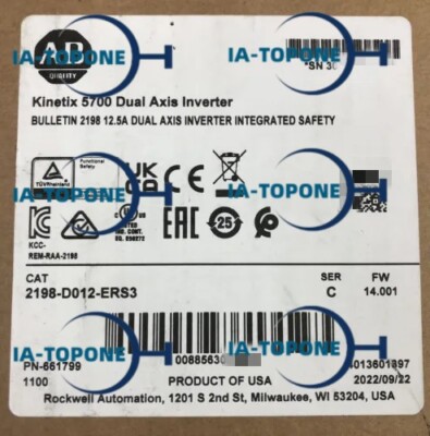 1PC New Allen Bradley 2198-D012-ERS3 Kinetix 5700 Dual Axis Inverter