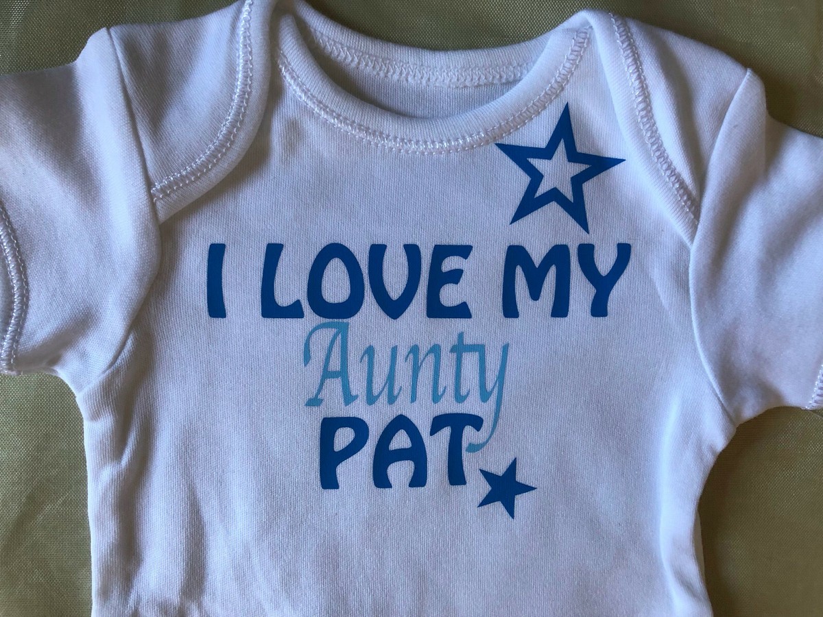 Baby Boy I Love My Auntie Personalised Baby Grow Love Aunty Baby