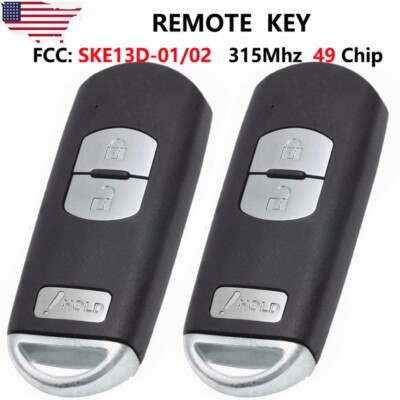 2 Smart Remote Key Fob for Mazda 3 CX-3 CX-5 CX-9 2013-2019 SKE13D-01/ SKE13D-02