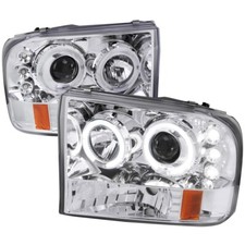 For 99-04 F250 F350 Super Excursion Chrome Projector Halo Headlight +Corner 1pc