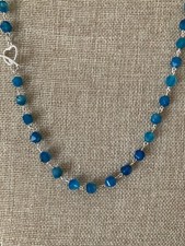 Cerulean necklace Faceted Beads Hand Made 