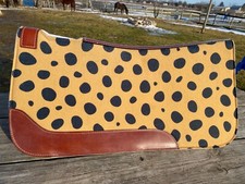 Żółty nadruk w panterkę wyprofilowany filc zachodnia podkładka pod siodełko 31" x 32" x 1"