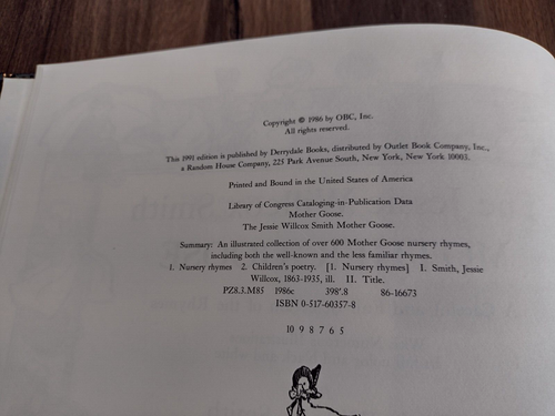 The Jesse Willcox Smith Mother Goose Book 1986 Hardcover Book - Picture 5 of 5