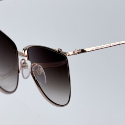 Tom Ford Women Sunglasses Gold Mirror Brown Cat Eye VERONICA 