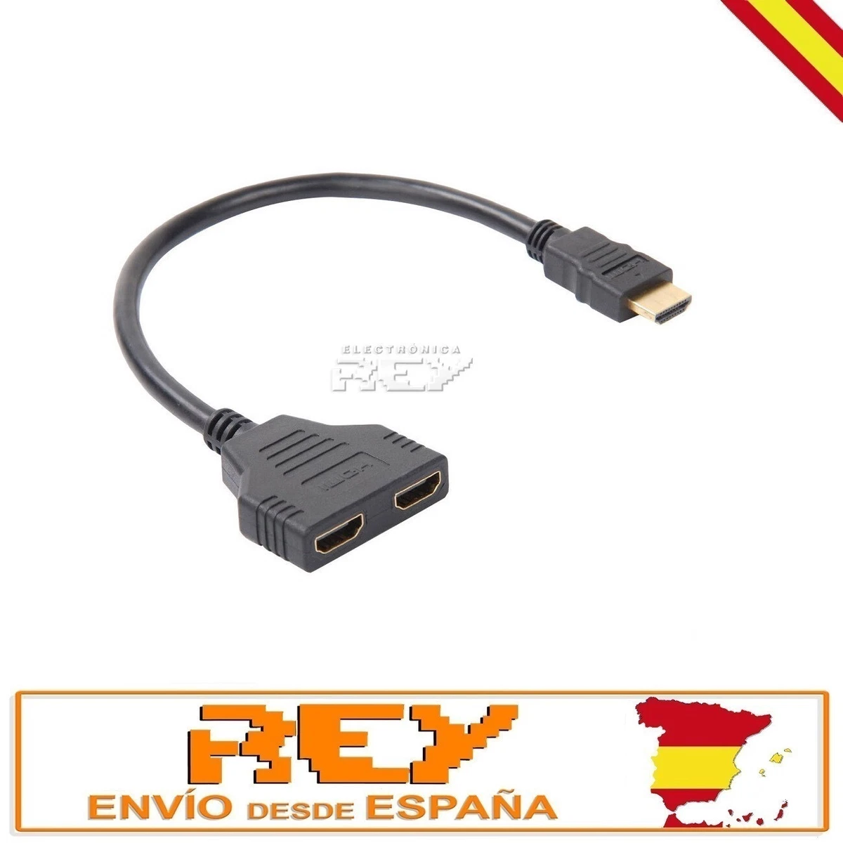 Cable Adaptador Duplicador HDMI Macho a Doble HDMI Hembra Negro v519