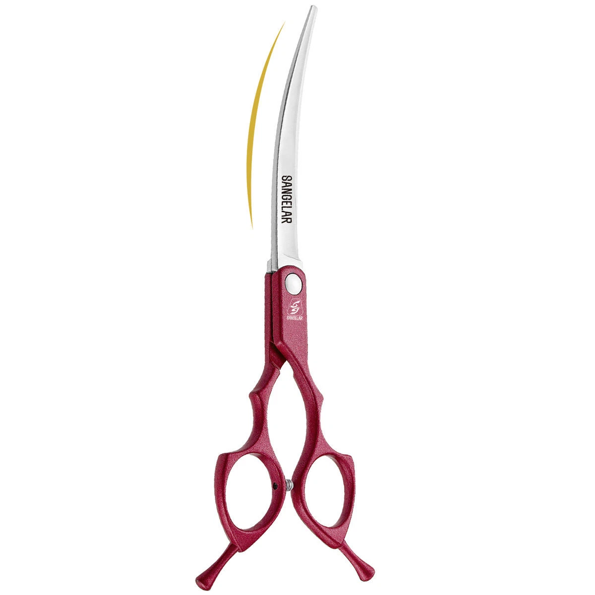 Sangelar 7 inch Premium Pet Curved Scissors (Multi-Color Options,Dual-Sided Use)