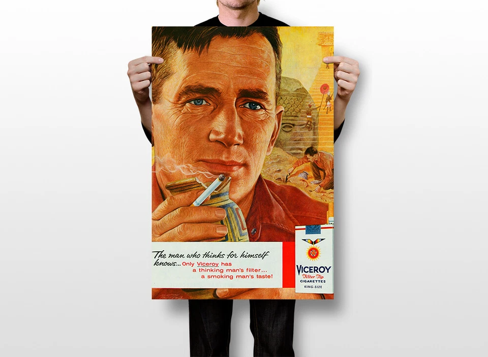 Arte de pared original vintage para el hogar Viceroy American Cigarettes 1945 - PÓSTER 20x30 Foto 2 de 4
