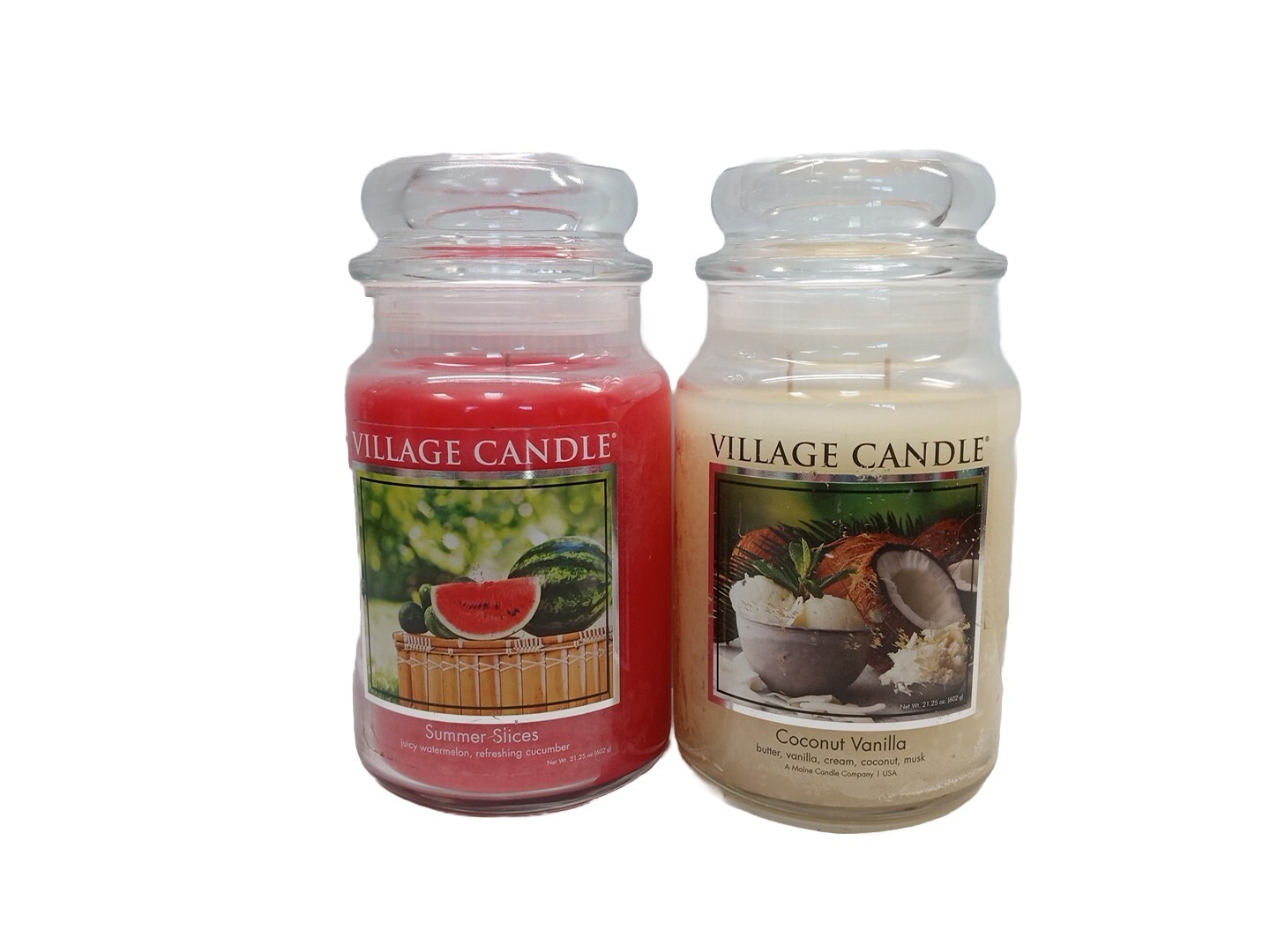 2 Village Scented Candle's Summer Slices & Coconut Vanilla A