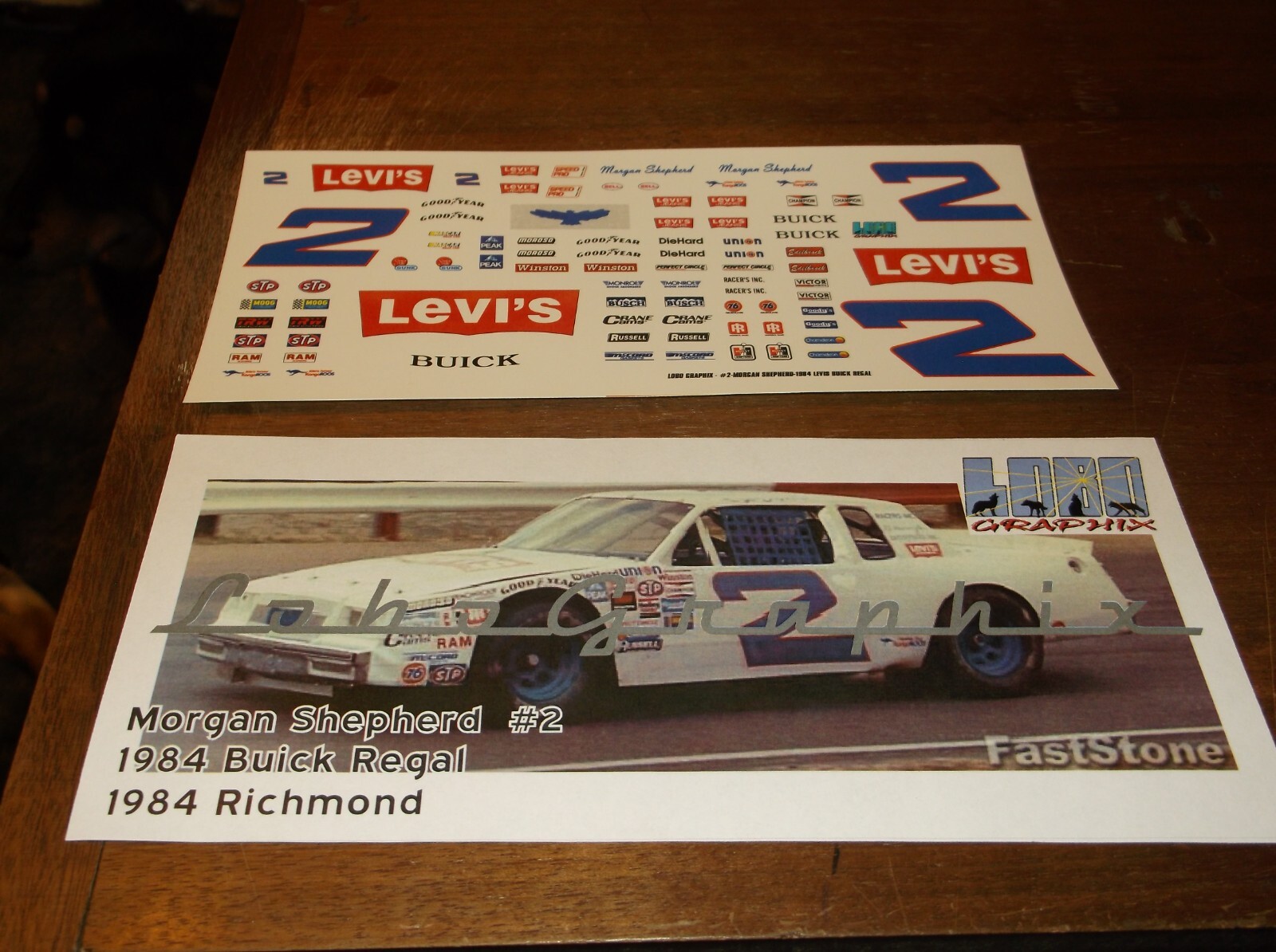 Morgan Shepherd #2 1984 LEVI'S Buick Regal 1/24th scale decals LoboGraphix