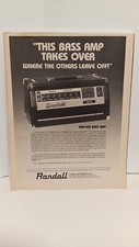 RANDALL RBR 500 BASS  GUITAR AMPLIFIERS 1981    10x8- PRINT AD. t4
