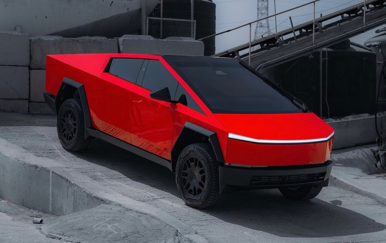Cybertruck DIY PPF Paint Protection Film Wrap Color Change Gloss Ferrari Red