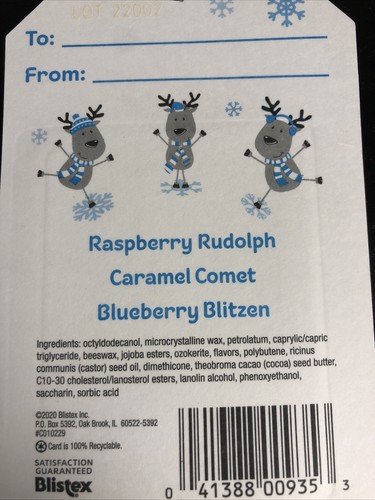 Blistex Holiday Collection, Rudolph, Comet, Blitzen - 3 Sticks (NEW) - Picture 4 of 4
