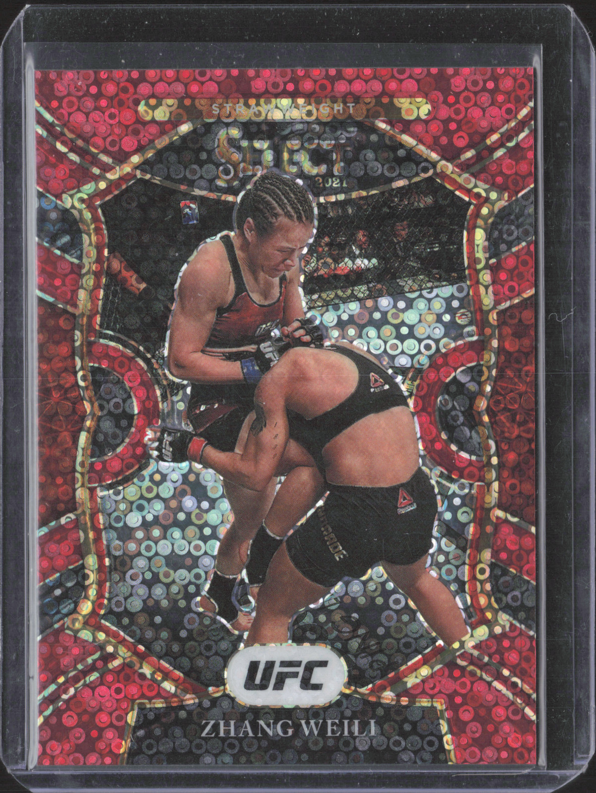 2021 Panini Select UFC Concourse Red Disco Prizm 084/199 Zhang Weili #93