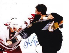 CAROLINA HURRICANES STU GRIMSON SIGNED FIGHTING 8X10