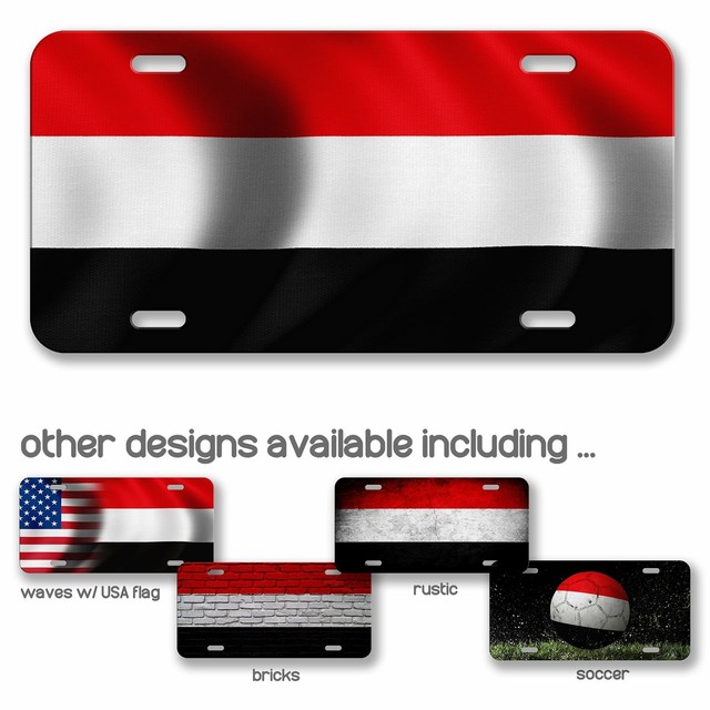 High Grade Aluminum License Plate Flag of Yemen (Yemeni) Many