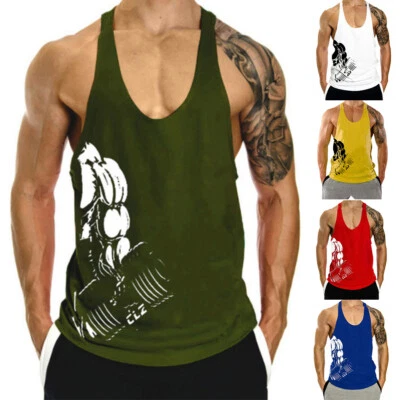 Tanktop Herren T-Shirts Sport Muskelshirt Fitness Motiv Print Achselshirt Sommer - Bild 1 von 4