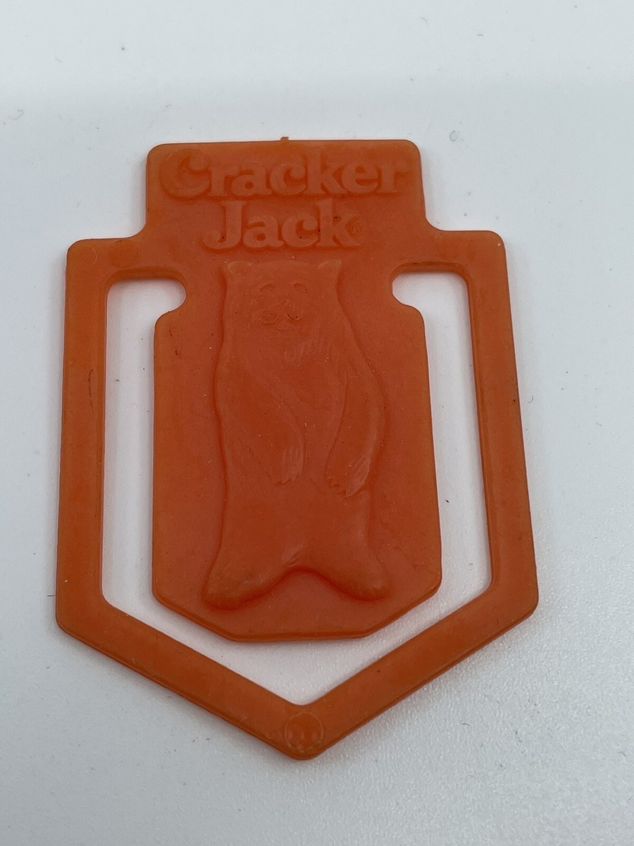 VINTAGE 1980S CRACKER JACK TOY PRIZE orange bear BOOKMARK